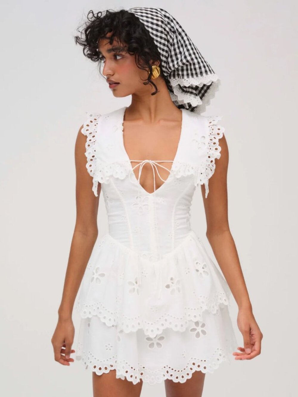 For Love & Lemons Daisy Eyelet Mini Dress | White | (S) | NWT